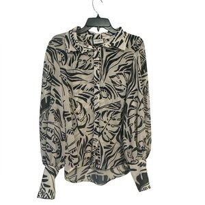 Petal and Pup Fleetwood Blouse Santino Print Size Large Black and White Blouse